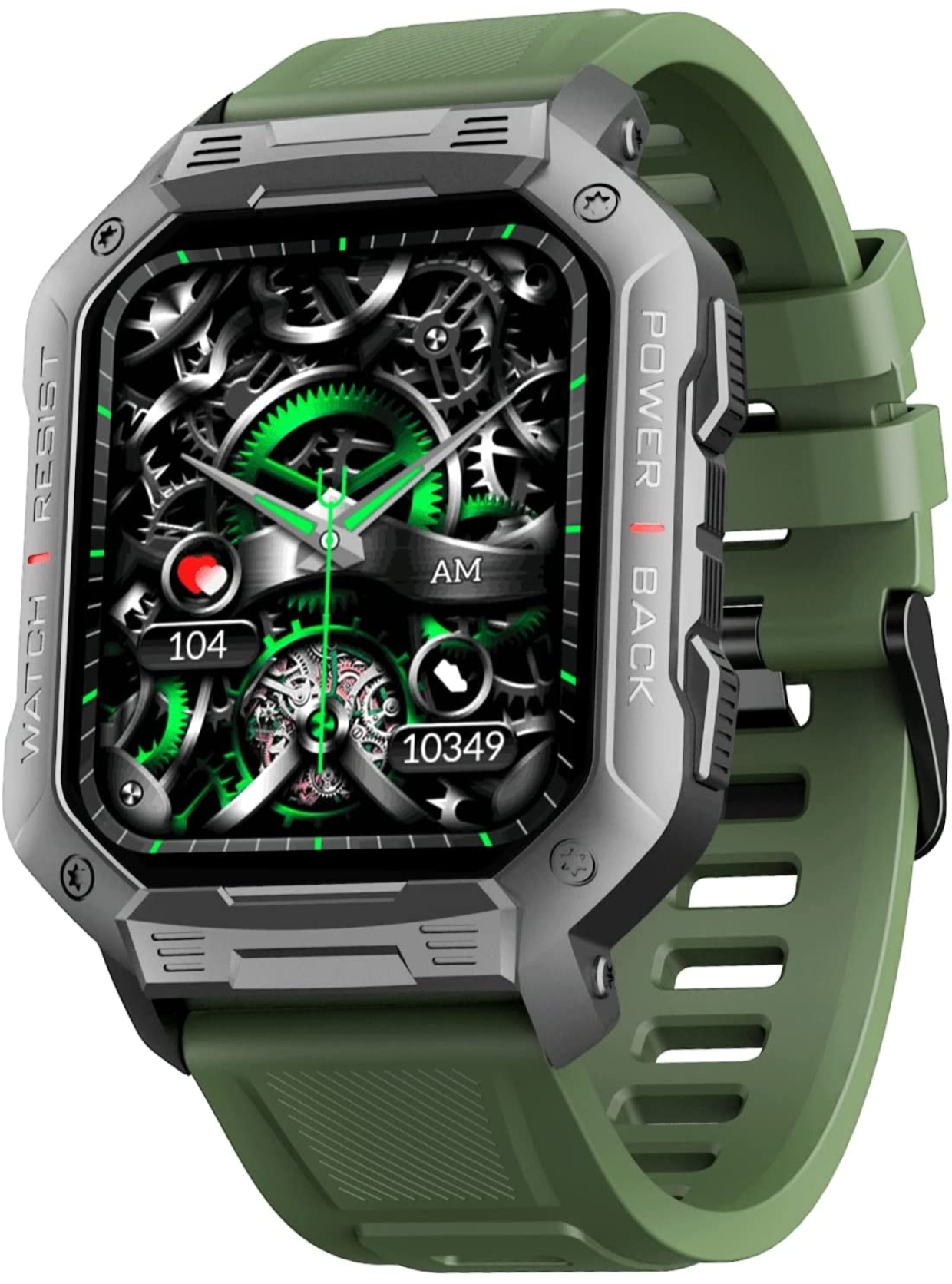 boAt Wave Armour with 1.83” HD Display, Coins, Bluetooth Calling, Rugged Design, HR, SpO2 & Sleep Monitoring, Multiple Sports Modes, Multiple Watch Faces(Olive Green with Silver Dial)