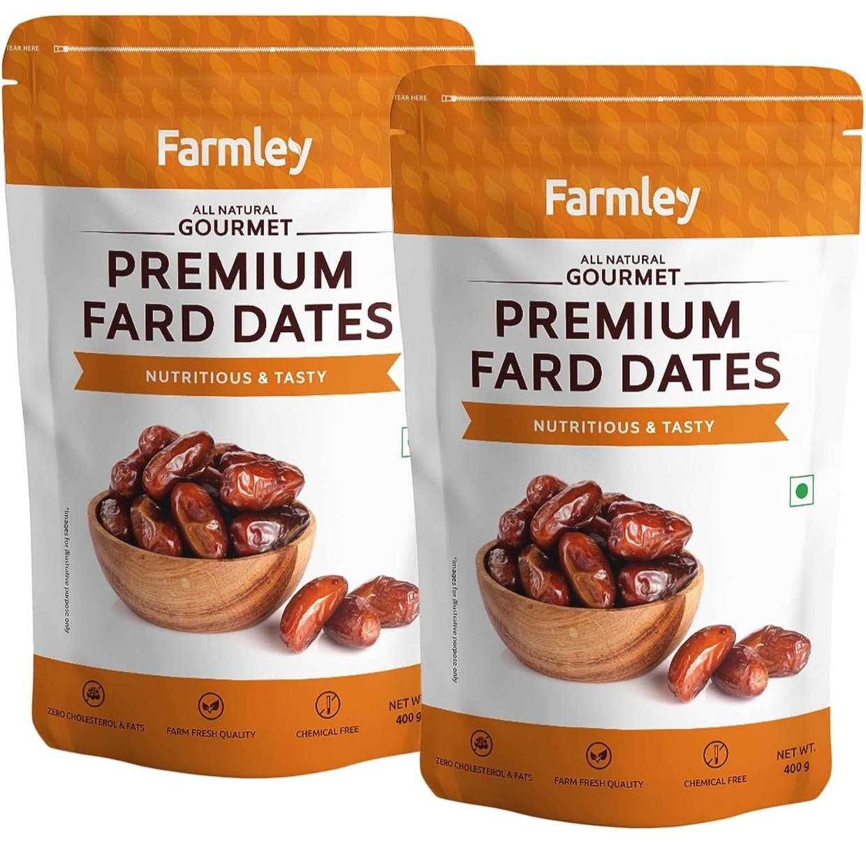 Farmley Premium Fard Dates (800g)- Pack of 2, Each 400g