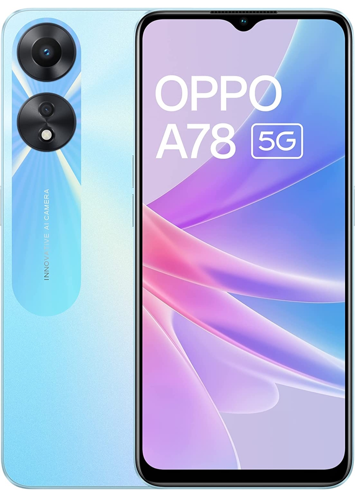 Oppo A78 5G (Glowing Blue, 8GB RAM, 128 Storage) | 5000 mAh Battery with 33W SUPERVOOC Charger| 50MP AI Camera | 90Hz Refresh Rate | with No Cost EMI/Additional Exchange Offers