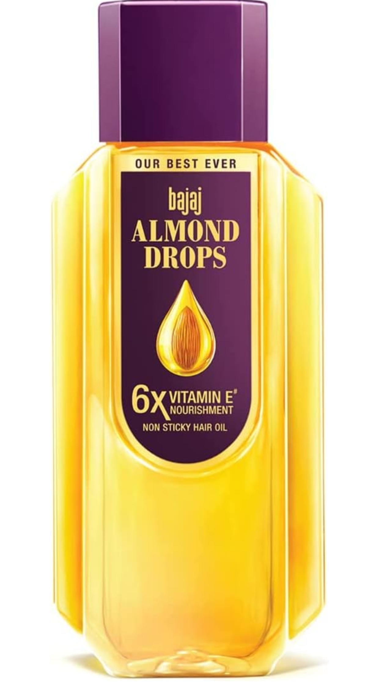 Bajaj Almond Drops Hair Oil | 6X Vitamin E Nourishment | Non-Sticky Hair Oil For Hair Fall Control | 475ml