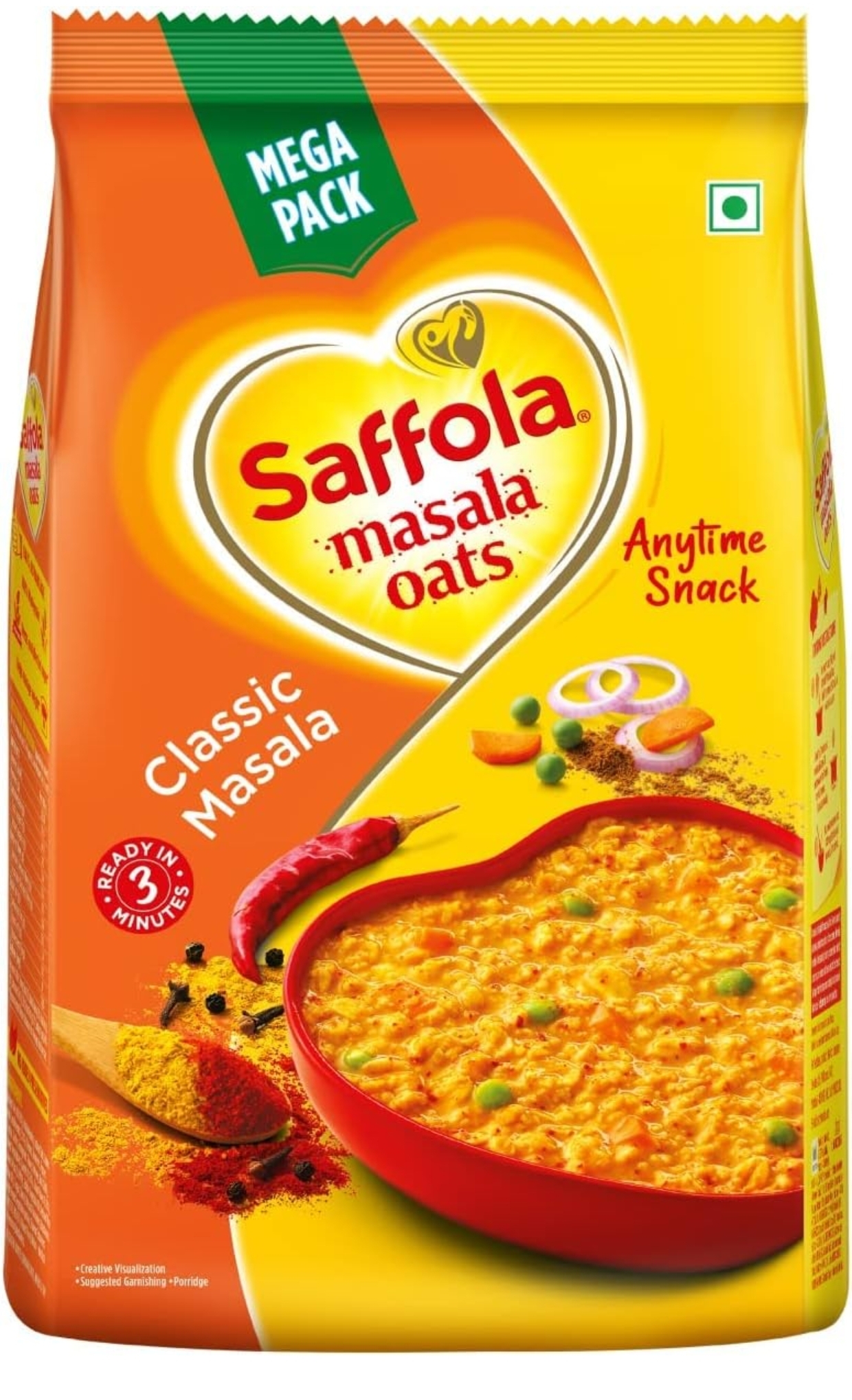 Saffola Masala Oats | Tasty Evening Snack| Healthy Snack| Classic Masala| 500g
