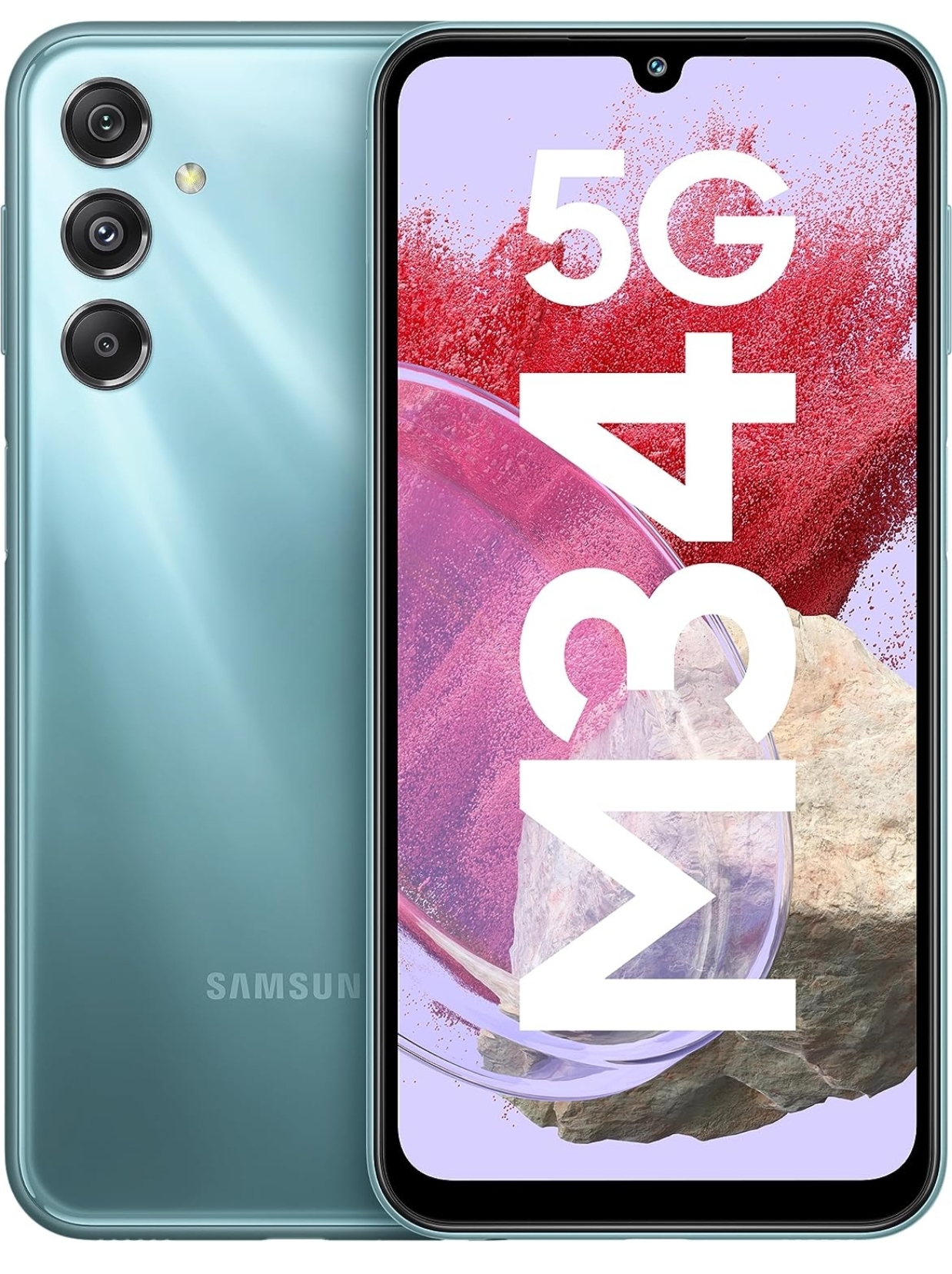 Samsung Galaxy M34 5G (Waterfall Blue, 6GB, 128GB Storage) | 120Hz sAMOLED Display | 50MP Triple No Shake Cam | 6000 mAh Battery | 12GB RAM with RAM Plus | Android 13 | Without Charger