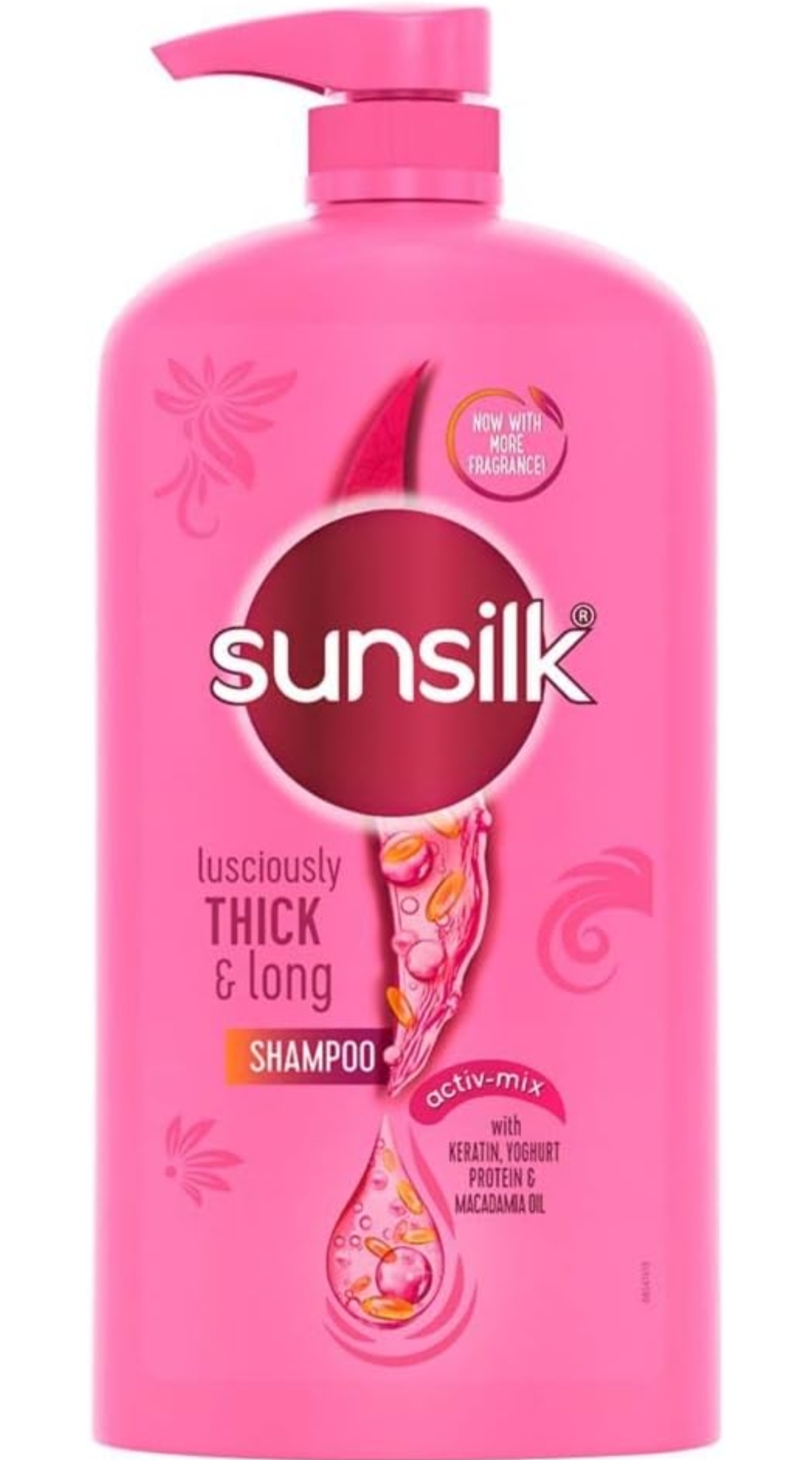 Sunsilk Lusciously Thick & Long Shampoo 1 L, With Keratin, Yoghut Protein and Macadamia Oil – Thickening Shampoo for Fuller Hair