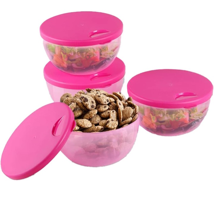 HOMETALES Multi-Purpose Container 1200ml each,Pink (4U)