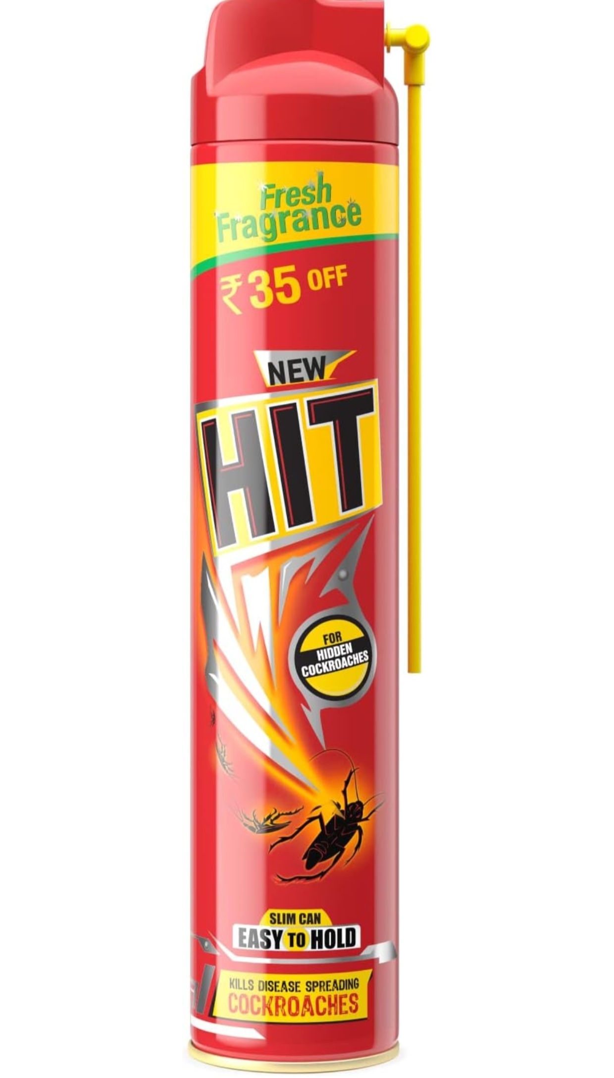 HIT Crawling Insect Killer – Cockroach Killer Spray (400ml) | Instant Kill | Deep-Reach Nozzle | Fresh Fragrance