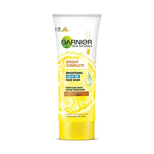 Garnier Skin Naturals, Facewash, Oil Clearing, Bright Complete Brightening Duo Action, 100 G