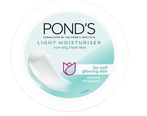 Pond’s Light Moisturizer, 100ml, for Soft, Glowing Skin, with Vitamin C, E & Niacinamide, 24Hr Hydration, Lightweight Non-Oily Cream, Spreads Easily