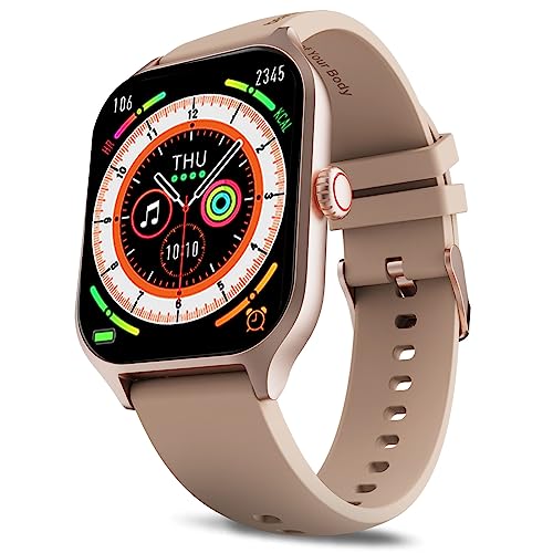 beatXP Marv Raze 1.96″ Display, Advanced Bluetooth Calling Smart Watch, Smart AI Voice Assistant, 60 Hz Refresh Rate, Health, SpO2 & Stress Monitoring, Fast Charging (Gold)