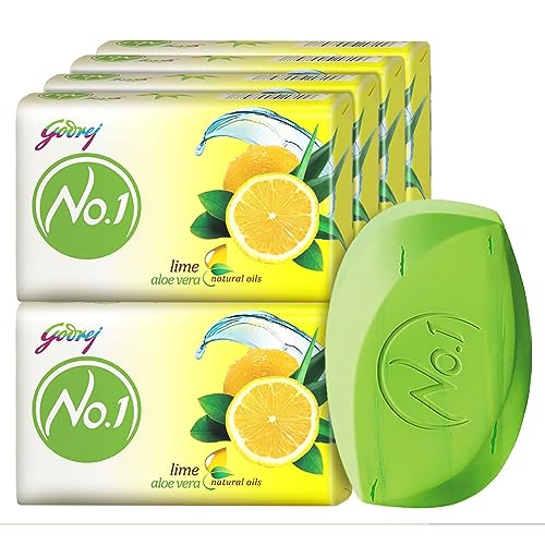 Godrej No.1 Bathing Soap Lime & Aloe Vera Grade 1 Soap & Long-lasting Fragrance, (150g each) – Pack of 9