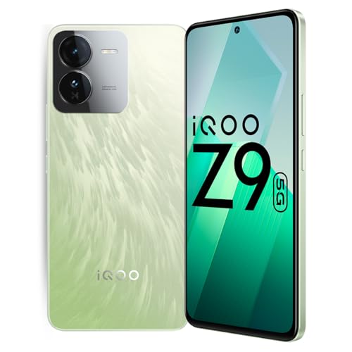 IQOO Z9 5G (Brushed Green, 8GB RAM, 128GB Storage) | Dimensity 7200 5G Processor | Sony IMX882 OIS Camera | 120Hz AMOLED with 1800 nits Local Peak Brightness | 44W Charger in The Box
