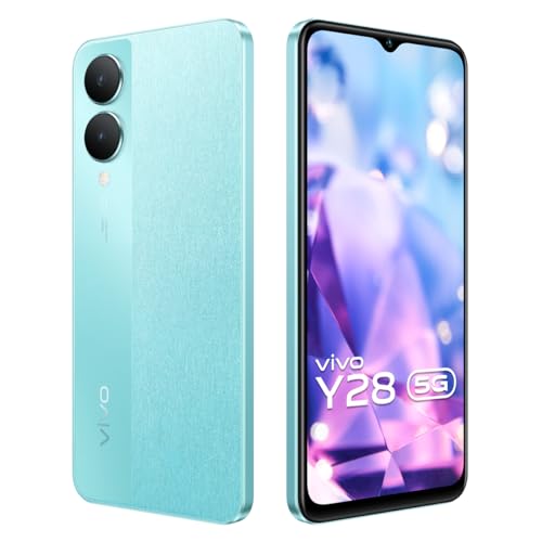 Vivo Y28 5G (Glitter Aqua, 4GB RAM, 128GB Storage) with No Cost EMI/Additional Exchange Offers