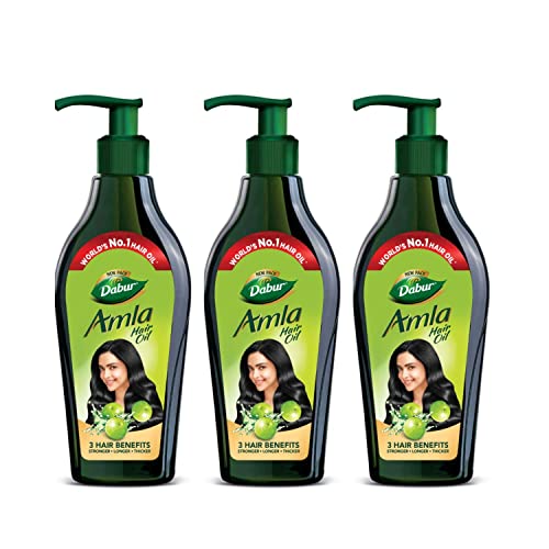Dabur Amla Hair Oil – 550ml (Pack of 3) | For Strong, Long and Thick hair | Nourishes Scalp | Controls Hair Fall, Strengthens Hair & Promotes Hair Growth