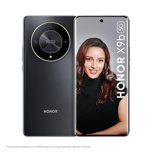 HONOR X9b 5G (Midnight Black, 8GB + 256GB) | India’s First Ultra-Bounce Anti-Drop Curved AMOLED Display | 5800mAh Battery | 108MP Primary Camera | without Charger