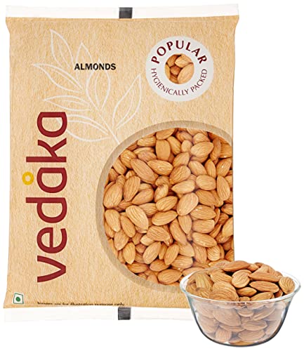 Amazon Brand – Vedaka 100% Natural California Almonds | 1kg | Premium Badam | High in Fiber | Hygienically Packed | Grade – Independence
