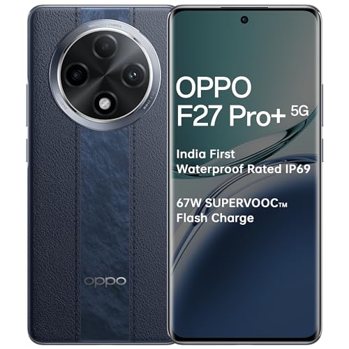 OPPO F27 Pro+ 5G (Midnight Navy, 8GB RAM, 256GB Storage) | 6.7″ FHD+ AMOLED Toughest 3D Curved Display|64MP AI Featured Camera|IP69 | 67W SUPERVOOC| with No Cost EMI/Additional Exchange Offers