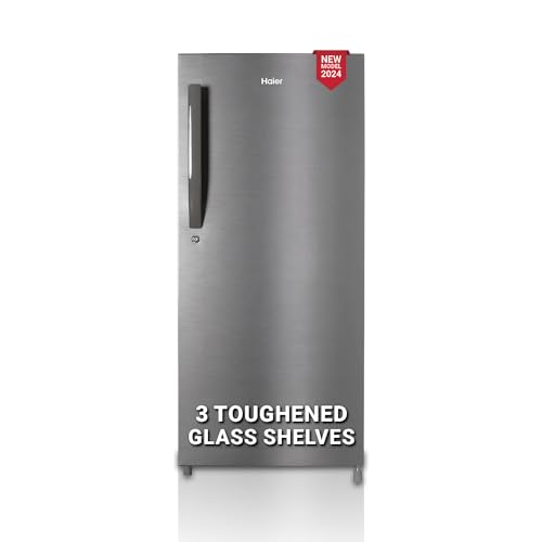 Haier 190 L, 4 Star, Direct Cool Single Door Refrigerator (HED-204DS-P, Dazzle Steel, 2024 Model)