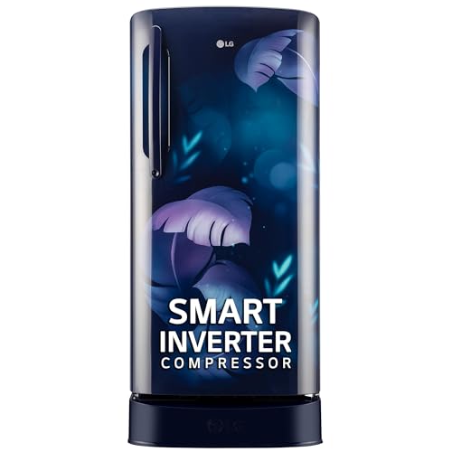 LG 201 L 5 Star Direct Cool Smart Inverter Compressor Single Door Refrigerator (GL-D211HBIZ, Blue ILAN, Fast Ice Making, Auto Smart Connect with Base Stand Drawer)