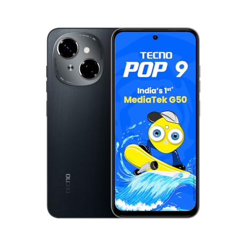 Tecno POP 9 (Startrail Black, 3GB+64GB) |India’s 1st Mediatek G50 | IP54 Rated | IR Remote | Dual Speaker with DTS | 36 Month Lag Free Fluency | 15W Fast Charging Support | 5000 mAh Battery