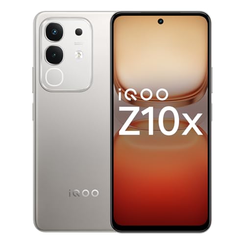 iQOO Z10x 5G (Titanium, 8GB RAM, 128GB Storage) | 6500 mAh Large Capacity Battery | Dimensity 7300 Processor | Military-Grade Durability