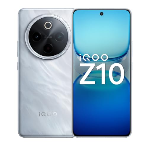 iQOO Z10 5G (Silver, 8GB RAM, 128GB Stroage) | India’s Biggest Ever 7300 mAh Battery | Snapdragon 7s Gen 3 Processor | Brightest Quad Curved AMOLED Display in The Segment