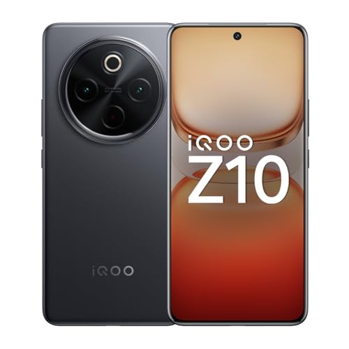 iQOO Z10 5G (Stellar Black, 8GB RAM, 256GB Storage) | India’s Biggest Ever 7300 mAh Battery | Snapdragon 7s Gen 3 Processor | Brightest Quad Curved AMOLED Display in The Segment