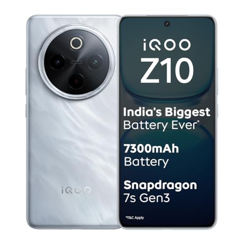 iQOO Neo 10R 5G (Moonknight Titanium, 8GB RAM, 256GB Storage) | Snapdragon 8s Gen 3 Processor | India’s Slimmest 6400mAh Battery Smartphone | Segment’s Most Stable 90FPS for 5 Hours