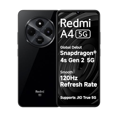 Redmi A4 5G (Starry Black, 6GB RAM, 128GB Storage) | Segment Largest 6.88in 120Hz | 50MP Dual Camera | 18W Fast Charging | Charger in The Box