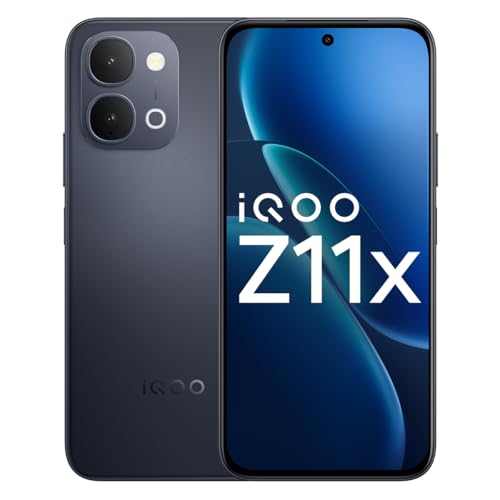 iQOO Z11x 5G (Titan Black, 8GB RAM, 128 GB Storage) | Dimensity 7400-Turbo Processor | 7200 mAh Battery Smartphone | Powered by OriginOS 6