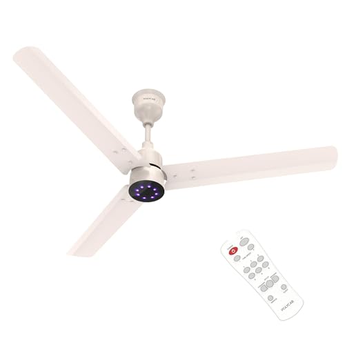 Polycab Wizzy Plus LED 1200mm BLDC Ceiling Fan with Remote|BEE 5 Star Rated, Higher Air Delivery|LED Indicator,Reverse,Boost,Sleep and Breeze Mode,Free Installation |3 Years Warranty (Beige Rosegold)
