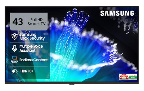 Samsung 108 cm (43 inch) Full HD LED Smart Tizen TV with Voice Assistance Remote Control | 100+ Free Channels | HDR 10+ Support | PurColor | Samsung Knox Security | Digital Tuner | Object Tracking Sound Lite | Adaptive Sound | Q-Symphony(UA43F5550FUXXL)