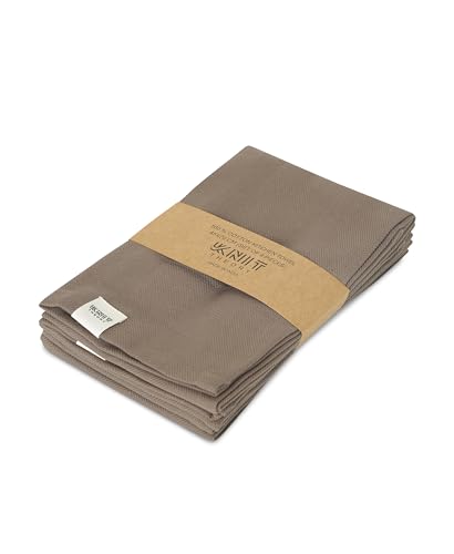 Knit Theory Cloth for Cooking | Cotton Hand Towel for Drying Dishes | 70×45 cm Tea Towels | Highly Absorbent for Cleaning & Quick Drying of Plates| Kitchen Towel (Set of 4 Pieces), KTKT012
