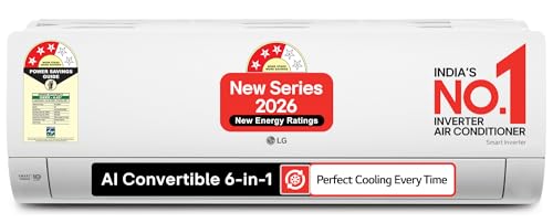 Lloyd 1.5 Ton 3 Star Inverter Split AC, 2026 New Star Rated (6 in 1 Convertible, Cools Up To 54°C, Turbo Cool, Installation Check, Clean Filter Indication, 100% Copper, White, GLS18I3AGGSC)