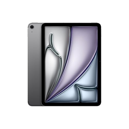 Apple iPad Air 11″ with M3 chip: Built for Apple Intelligence, Liquid Retina Display, 256GB, 12MP Front/Back Camera, Wi-Fi 6E + 5G Cellular, Touch ID, All-Day Battery Life — Space Gray